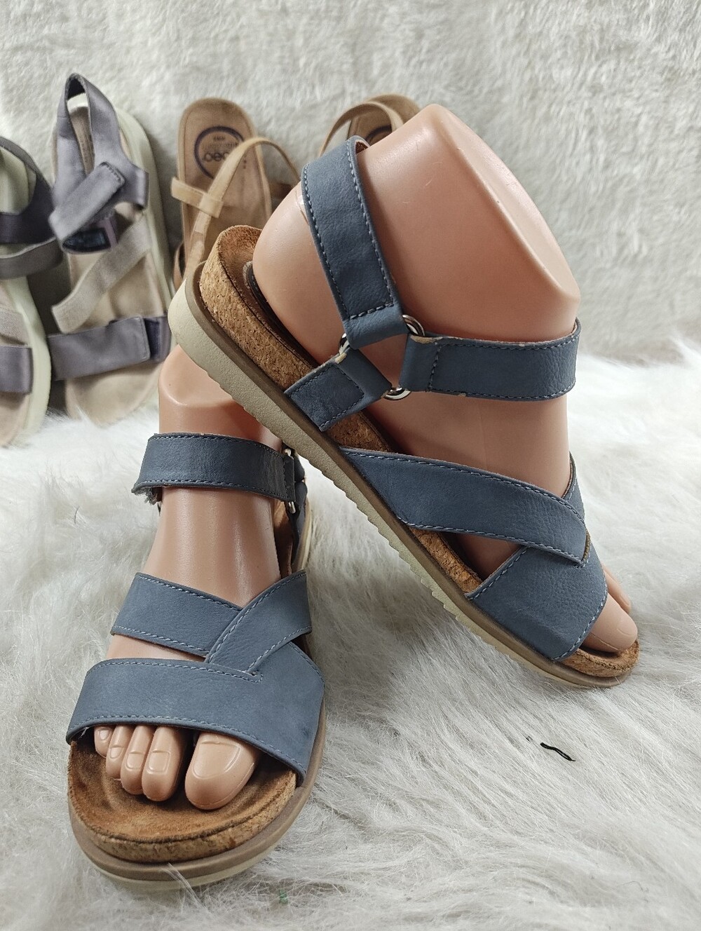 ECCO + ABEO + EuroSoft by Sofft Gray Silver Brown Comfort Sandals Bundle Women's - Picture 5 of 8